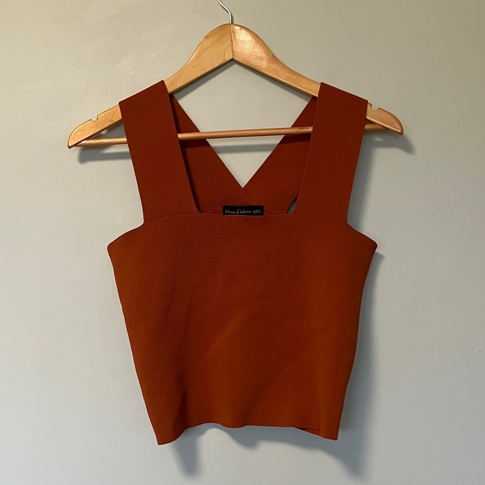 House of Harlow 1960 Rust Square-Neck Crop Top